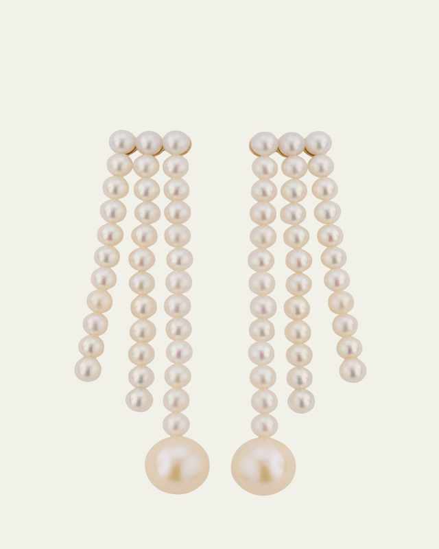 14K Yellow Gold Freshwater Pearl Earrings